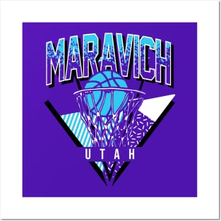 Utah Basketball Throwback 90s Maravich Posters and Art